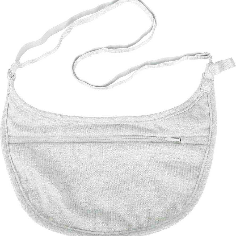 Ladies Cotton Blend Crossbody Pouch Secure Valuables Travel Wallet